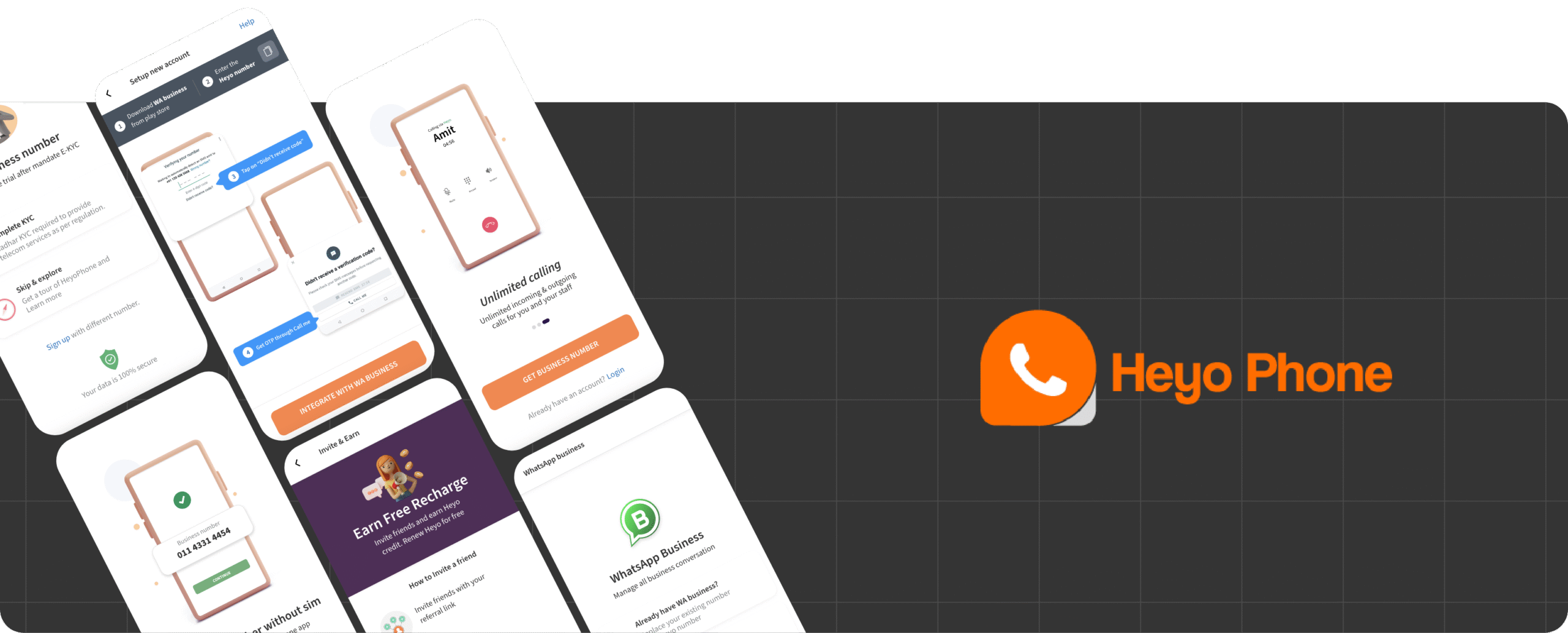 User interacting with a business communication app on desktop and mobile