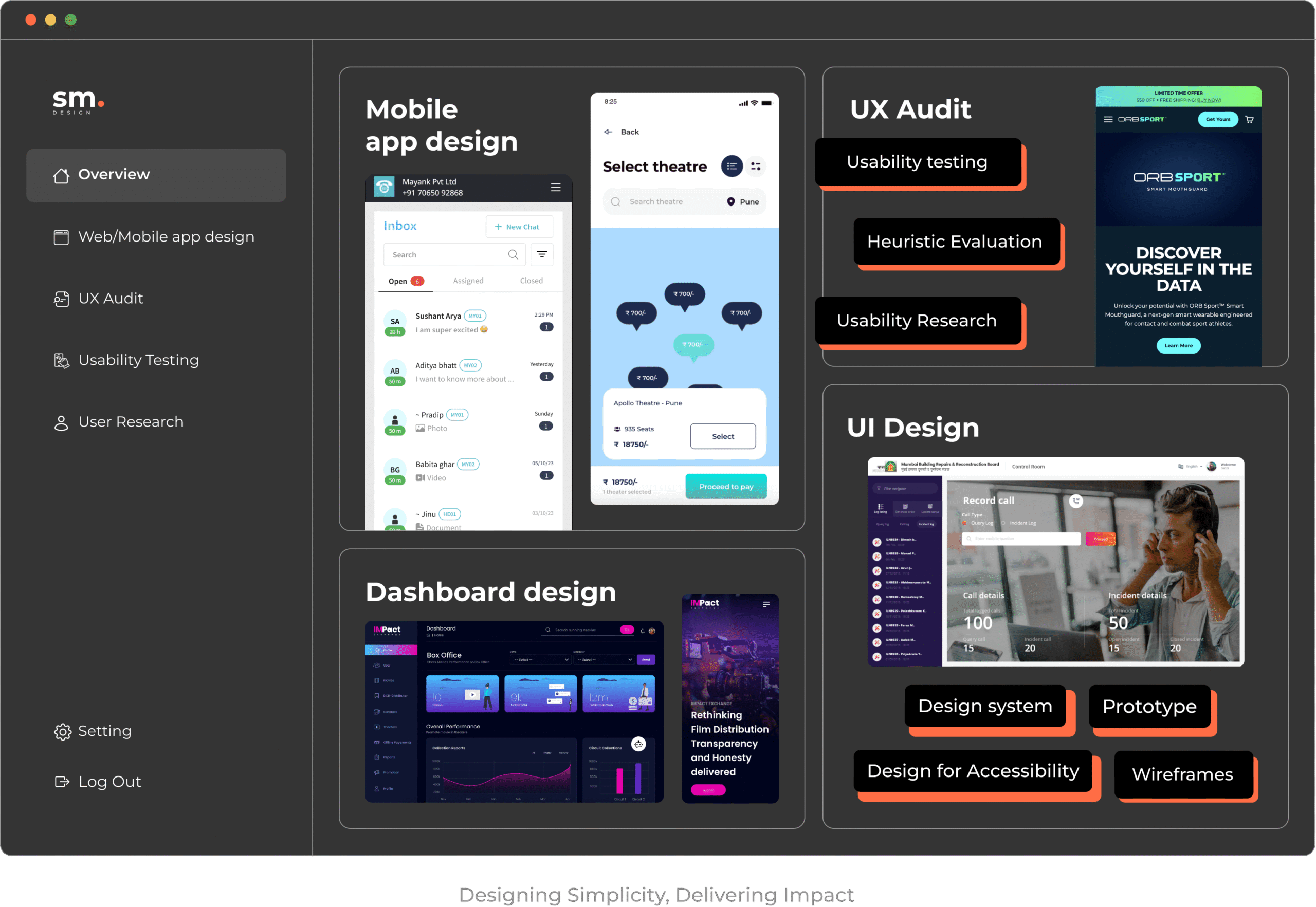Workspace with UX sketches and design tools on desk